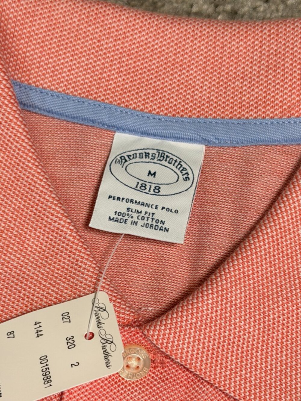 Brooks Brothers Performance Slim Polo - Coral Size Medium NWT - Picture 4 of 8